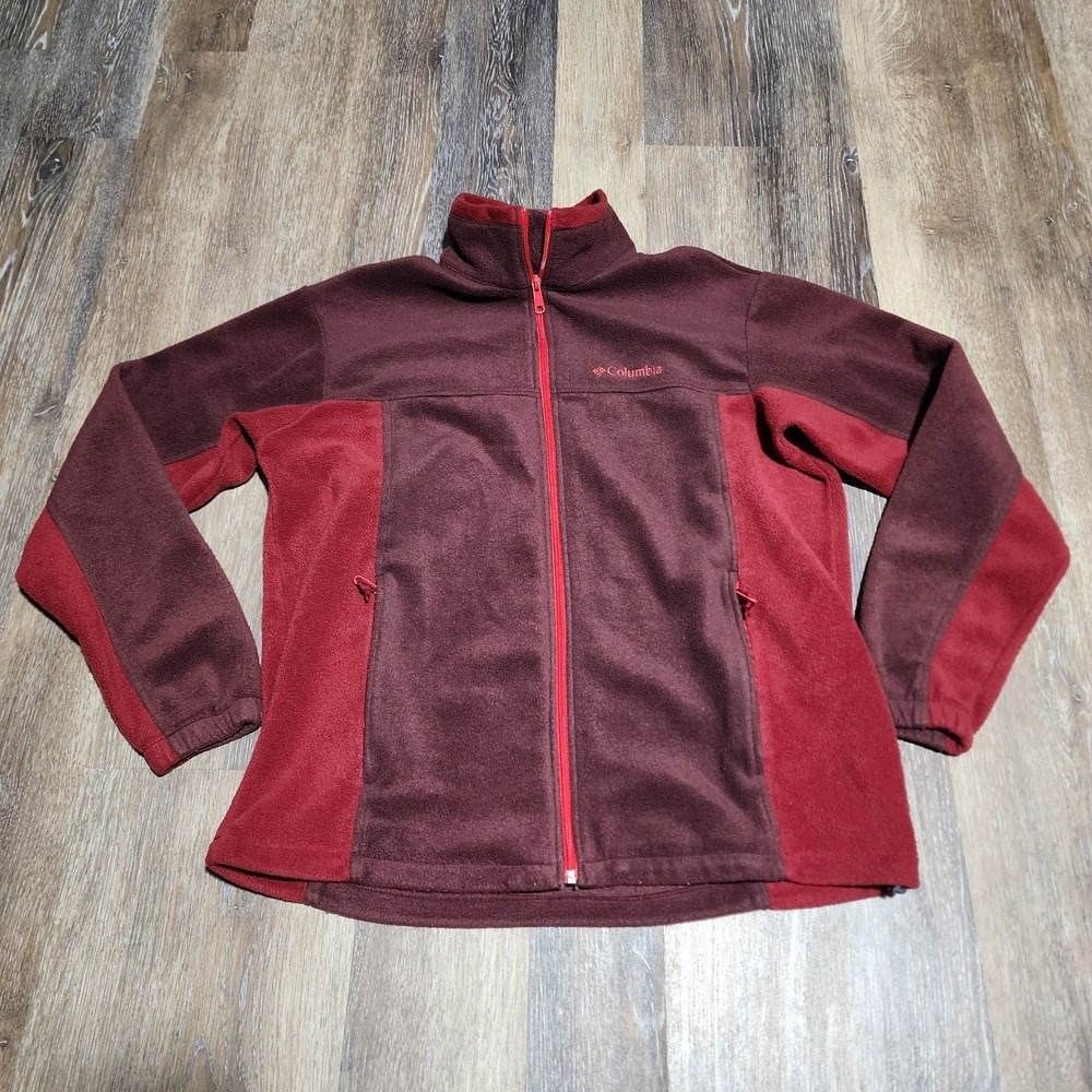 Columbia Jacket Mens Large Red Maroon Steens Mountain 2.0 Full Zip Fleece